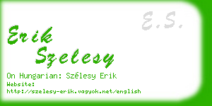 erik szelesy business card